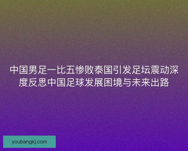 中国男足一比五惨败泰国引发足坛震动深度反思中国足球发展困境与未来出路